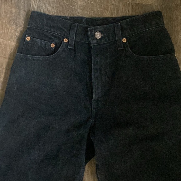 VNTG Levi’s 550 90s(1996)Classic Black Denim Jeans ASO MADISON BEER SZ 5Long - Picture 7 of 15